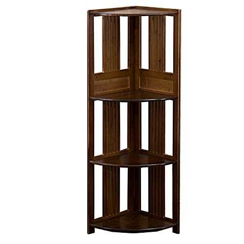 NgMik Corner Ladder Solid Wood Corner Cabinet Triangle Corner Cabinet Shelf Display Rack Multipurpose (Color : Brown, Size : 28X100cm)