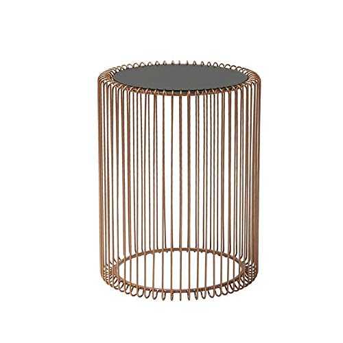 Oupai Coffee Tables Round Side Table Tempered Glass Coffee Table Bedside Tables Small Tables for Living Room Accent Coffee Table for Small Spaces Black Gold Rose Gold for Living Room
