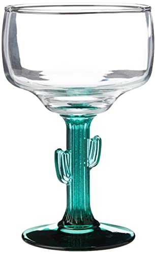 Libbey Cactus Margarita Glasses 12.5oz / 355ml - Set of 4 | 35.5cl Glasses, Cactus Cocktail Glasses