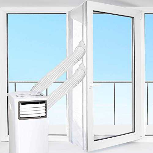 HOOMEE 560 CM Universal Window Seal for Portable Air Conditioner And Tumble Dryer – Works with Every Mobile Air-Conditioning Unit, Easy to Install - Air Exchange Guards With Zip and Hook Tape