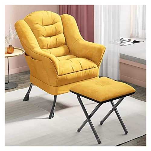 TEmkin Armchair,Fabric Modern Lounge Accent Living Room Chair Soft Leisure Armrests And Side Pockets,Foldable Lounge Reclining Comfy Chair Footrest