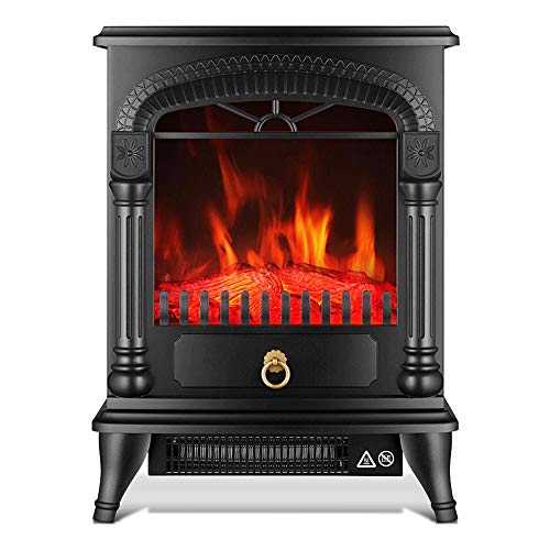 XCJ Fireplace Electric Fireplace Electric Stove Fireplaces,Log Burner Electric Fire Stove,Electric Stove Fire,Freestanding Electric Fireplace Fire Wood Log Burning Effect Flame Heater Stove1000/2000W