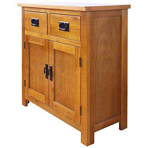 Oak Small Sideboard/2 Door 2 Drawer Mini Sideboard/Living Room Storage (Rustic) …