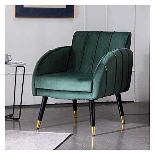 KESHUI Modern Light Luxury Fabric Living Room Chairs Simple Home Furniture Balcony Lazy Sofa Chair Single Leisure Backrest Armchair (Color : Dark green flannel)