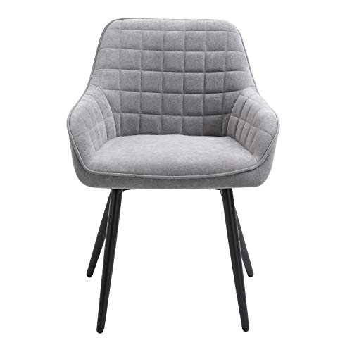 Sigtua Dining Chairs, Kitchen Counter Chairs Classic Fabric Comfy Lounge Chair Living Room Corner Chairs Reception Chairs with Backrest and Padded Seat (Grey)