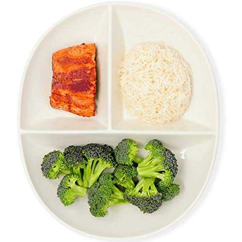 Portion Control Plate for Healthy Eating & Weight Loss | Divided Porcelain Dinner Plate for Adults & Kids (4)