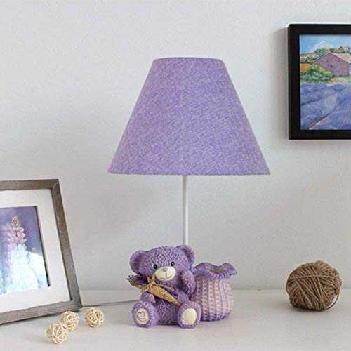 BEVANNJJ Bedroom Light Creative Lovely Lavender Bear LED Desk Lamp Bedroom Bed Children's Room Decoration Birthday Gift Dimmable Lamp 1 * E27 (26 * 42CM) High Taste Bedside Table Lamp
