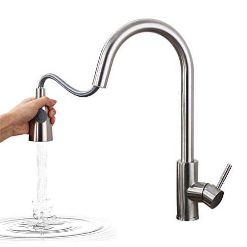 yorten Kitchen Sink Mixer Tap Kitchen Sink Tap Kitchen Faucets with 2 Spray Modes 360 Degree Swivel Water Tap 12 inch Pull Out High Arc Bathroom Basin Sink Faucets 41 * 25cm