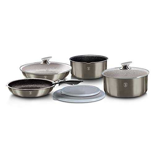 BERLINGER HAUS - 9 pcs cookware Set, Metallic Line Carbon Edition