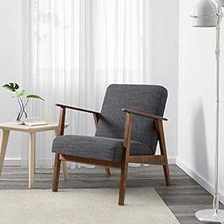 Discount Seller EKENÄSET Armchair, Hillared anthracite, 64x81x75 cm durable and easy to care for. Fabric armchairs. Armchairs & chaise longues. Sofas & armchairs. Furniture. Environment friendly.
