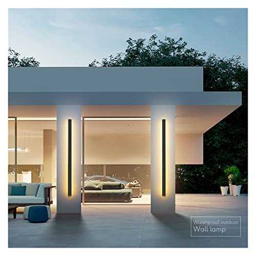 YANJ Wall lamp Outdoor Residential Villa Aluminum Waterproof Wall Mounted Decor Lamp Use for Garden Courtyard (Color : Warm White(3000K), Emitting Color : 1.5m 45w) (Warm White(3000k) 1.5m 45w)