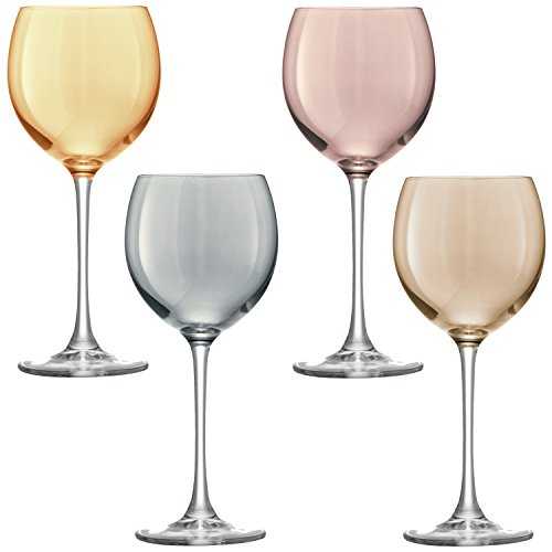 LSA PZ09 Polka Wine Glass 400 ml Metallics Assorted x 4