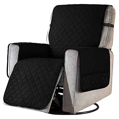 YSLJW Recliner Cushion, Sofa Pet Dog Child Chair Washable Recliner Cover Pocket Armchair Protector (Color : Black, Size : S-1)