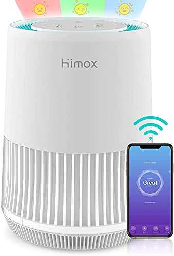 HIMOX Smart WiFi Air Purifier for Home with H13 True HEPA Filter, Removes 99.97% of for Bacteria Virus Allergies Dust Smoke Pollen, Works with Alexa Google Home Assistant(Smart Alexa Air Purifier)
