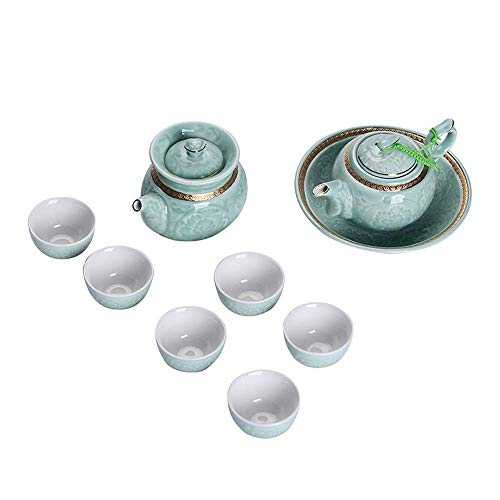 ADSE Tea Sets for Afternoon Tea with Teapot, Ceramic Kung Fu Tea Cup Set Exquisite Porcelain Tea Ware Teapot Teacups Tea For Home Office Use Gift