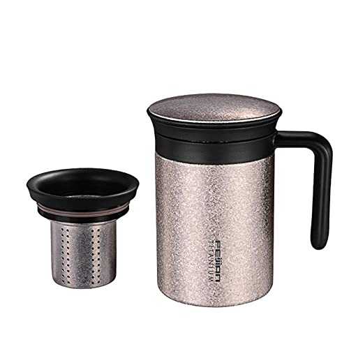 Mug 450Ml Titanium Thermos Cup for Tea Thermo Coffee Mug Car Bottle with Handle and Strainer