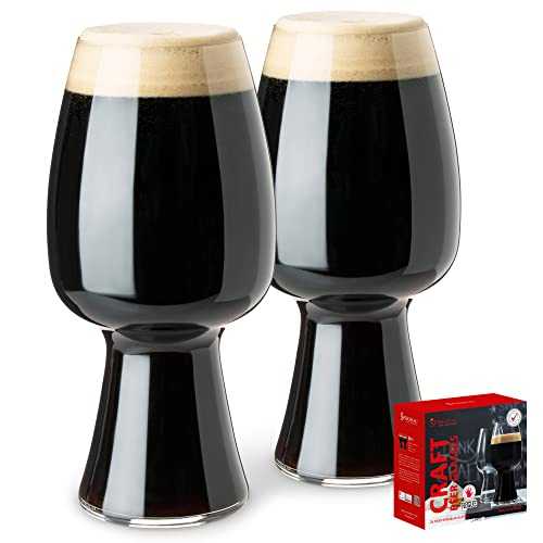Spiegelau Craft Beer Glasses, Stout, Set of 2, Crystal, 600 ml, 4992661
