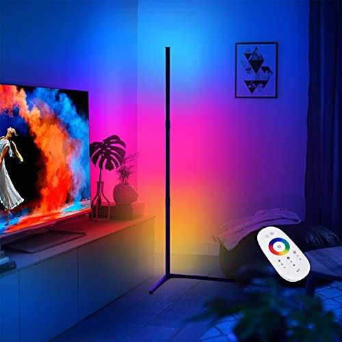 NODARK Floor Lamp LED Dimmable Corner Floor Lamp RGB Color Mood Light Modern Minimalist Nordic Floor Lamp with Remote Control, Floor Lamp Standing Lamp for Living Room Bedroom Gaming Room, Right Angle