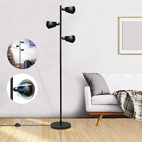 Bojim Standing Lamp for Living Room 160cm with 3 Way Rotatable, Standard Lamps Industrial 4500K Natural White, 3×4W E14 LED Bulbs Eqv.40W 320lm, Floor Lamp Modern IP20 with 120°Beam Angle