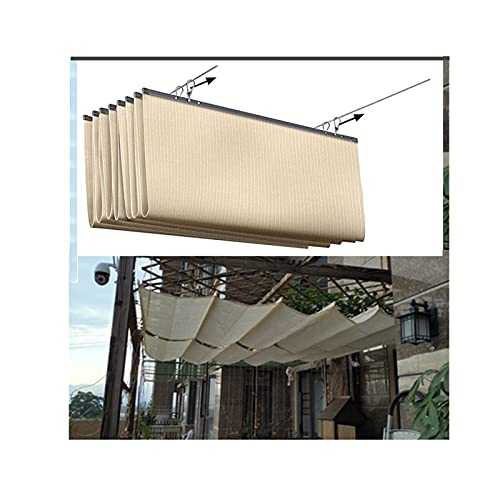 XYUfly20 Courtyard Roof Shading Net Shade Sail Telescopic Wave Canopy 90% UV Protection 55 Sizes, Support Custom Sizes (Color : Beige, Size : 1.3x5m)