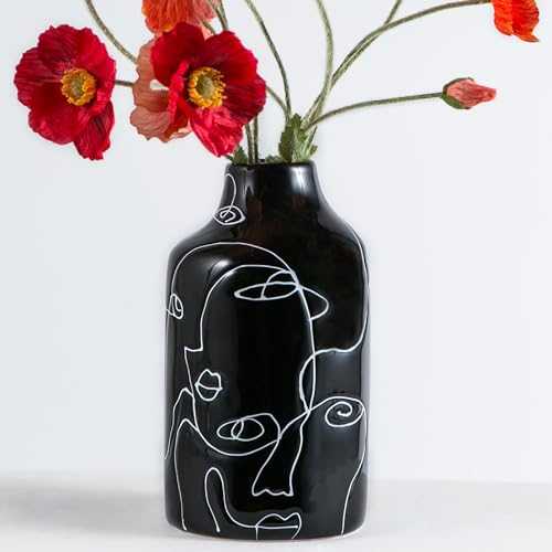 Kimdio Ceramic Vase Irregular face Design Decorative Flower Vase for Home Decor Living Room, Home, Office, Centerpiece,Table and Wedding