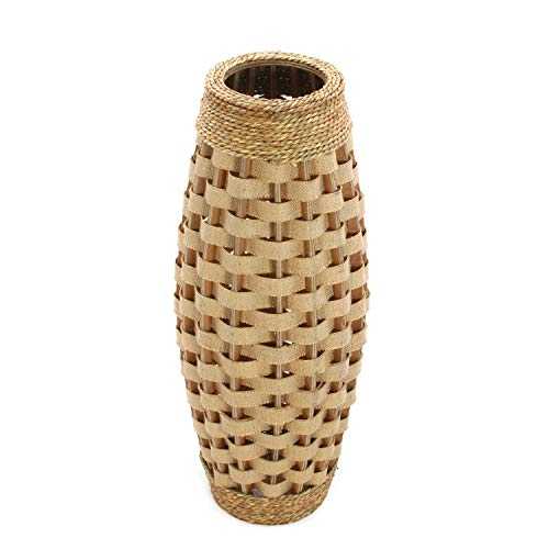 Hosley's 24" High Wood and Grass Floor Vase for Weddings, Home Decor, Long Dried Floral, Spa, Aromatherapy, Umbrella / Cane Stand O6