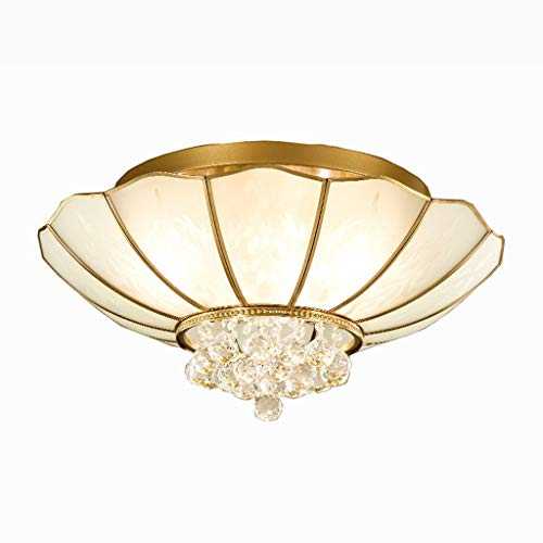 YANQING Durable Ceiling Lights Copper Ceiling Lamp, Ceiling Light for Bedroom Study Room Living Room, Glass Lamp Cover Creative Crystal Ceiling Lighting Ceiling Lights