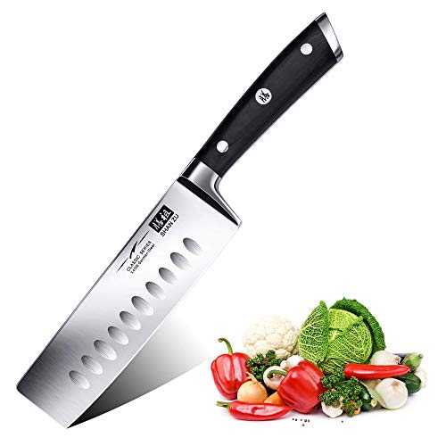 SHAN ZU Kitchen Knife Nakiri, Knife Japanese of 16,5 cm, Knife Chef German Stainless Steel, Knife for Vegetables Professional With Ergonomic Handle and Gift Box