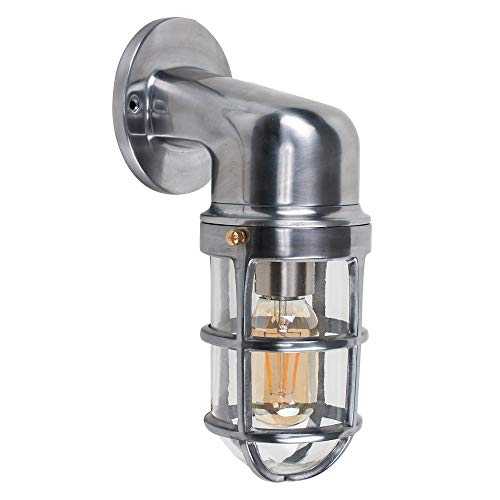Stylish IP44 Rated Nautical Design Polished Aluminium Metal Outdoor Wall Fisherman Light Lantern