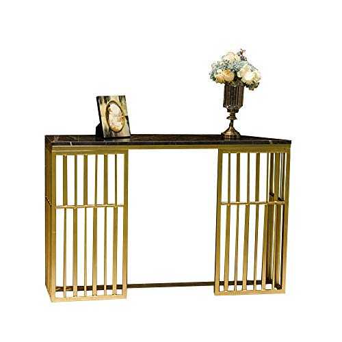 OUPAI Entryway Sofa Table Console Table, Entryway Hallway Table Behind Coach Sofa Slim Entry Table with Marble, Modern Look, Gold Metal Frame, Organization Shelf 31"×11.8"×29.5" for Living Room Bedroo