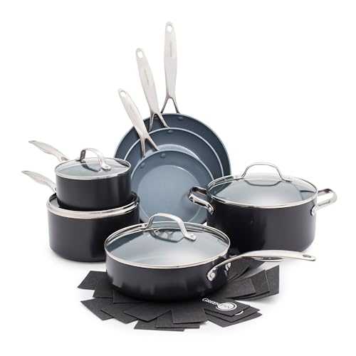 GreenPan Cookware Set, 11 Piece Pots & Pans Set, Non Stick, Toxin Free Ceramic - Induction & Oven Safe Cookware, Grey