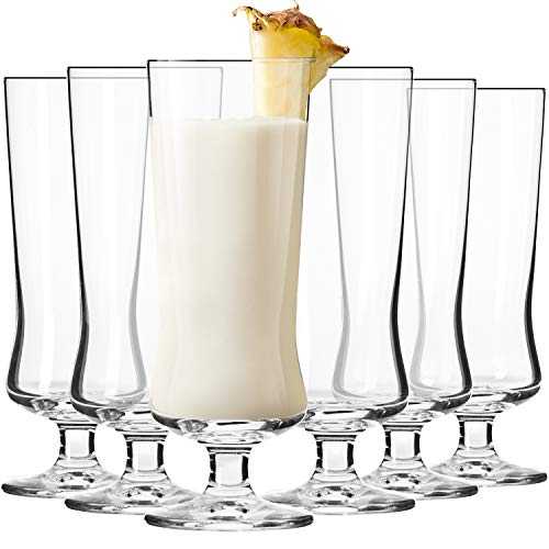 Krosno Pina Colada Cocktail Drinking Glasses | Set of 6 | 300 ML | Avant-Garde Collection | Perfect for Home, Restaurants and Parties | Dishwasher Safe