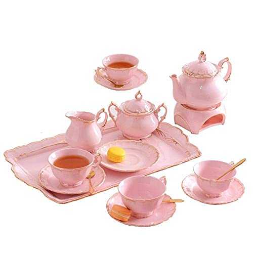 HKX Cup and Saucer Set Porcelain Tea Set Afternoon Tea Tea Set Ceramic Coffee Set Flower Tea Tea Set