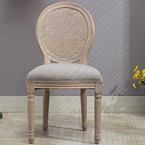 BEVANNJJ ZYY Louis Fashion Dining Chair Customized American Country Retro Solid Wood Home Restaurant Rattan Net Back Antique (Color : No arm Chair 2)