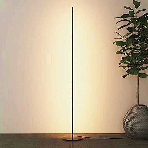 Snowtaros 150cm Standing Floor Lamp, Minimalist Nordic Floor Lamp with Remote Control, 3 Color Temperatures Dimmable Floor Lamps for Living Room Bedroom Office Reading & Decor, 20W (Black)