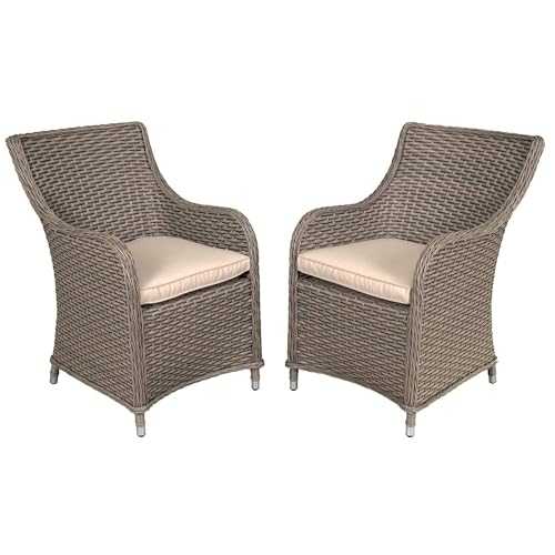 Dellonda Chester Rattan Wicker Garden Dining Chairs with Cushion - DG64