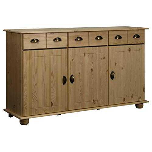 vidaXL Solid Pine Wood Sideboard Living Room Hallway Furniture Wooden Storage Unit Stand Side Cabinet Buffet Cupboard Home Organiser
