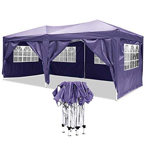 YUEBO 3x6m Gazebo Marquee Tent, Waterproof Pop Up Gazebo with Sides, Outdoor Awning Canopy Garden Gazeb Tent- Carrying Bag Included