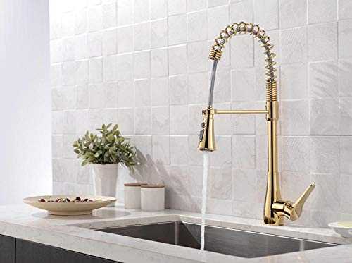 CZOOR Pull Out/Down Sprayer Kitchen Bar Sink Tall Faucet Mixer tap Single Hole Deck Mounted Gold pvd Color