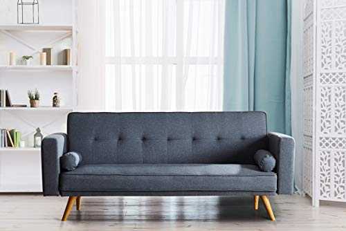 Comfy Living Stylish Fabric Upholstered Clic Clac Sofa Bed (Grey)
