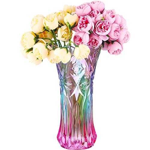 WINOMO Flower Vase Crystal Glass Vase Rainbow Rainbow Decor Plant Container Pot Xmas Fall Christmas Dinner Table Centerpiece Decor Supplies