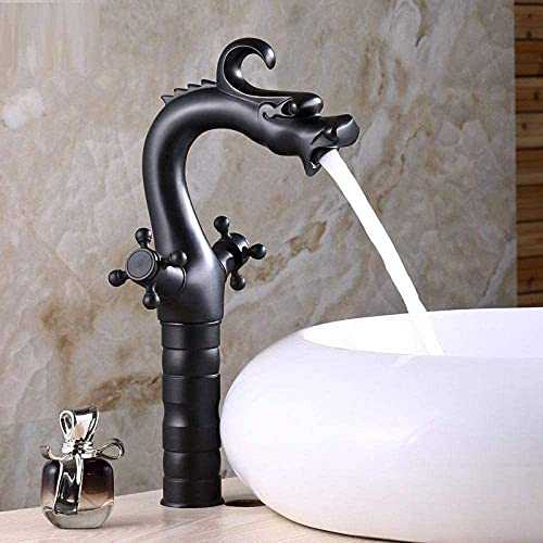 WYZQ Durable Bathroom Sink Taps European Retro Kitchen Sink Faucet,Hot and Cold Control Bathroom Basin Faucet, Copper Material,Suitable for Kitchen Bathroom Easy Installation,Taps