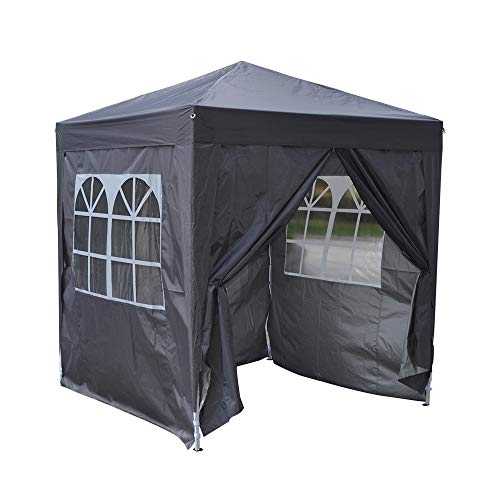Storeinuk 2 X 2m Pop Up Gazebo Waterproof Outdoor Garden Marquee Awning Party Tent Canopy and Carry Bag for Festival Wedding(Gray)
