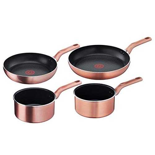 TEFAL G803S404 Cook'N Shine Induction Set of 4 Frying Pans 24/28 cm + 2 Pots 18/20 cm