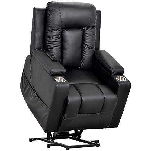 Electric Power Lift Recliner Chair Sofa 3 Positions, Side Pockets and 2 Cup Holders, Remote control, Faux Leather Ergonomic Modern Power Lifting Chair for Adult Elderly