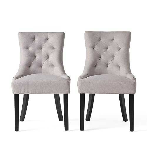Christopher Knight Home Hayden Fabric Dining Chairs (Set of 2), Light Gray