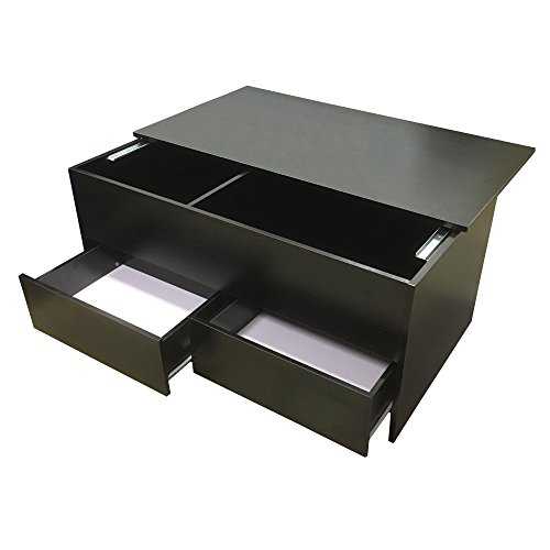 Redstone Coffee Table Slide Top with Storage Inside and 2 Drawers Black