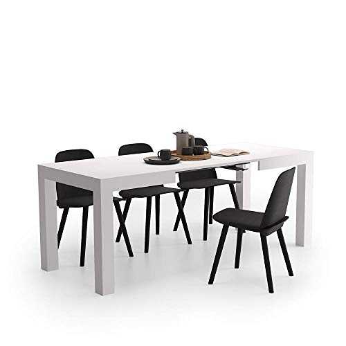 Mobili Fiver, Extending Table First, White Ash, Laminate-finished, Made in Italy