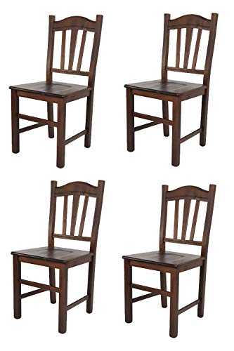 t m c s Tommychairs - Set of 4 chairs Silvana suitable for kitchen and dining room, structure made of beech wood, painted in dark nut color and wooden seat