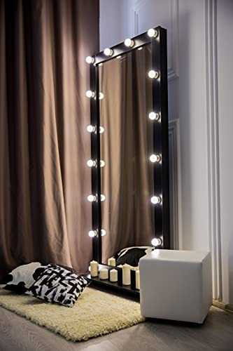 Standing Mirror with LED Light 80 x 180 cm with a Wheels Base Mirror with Light Wall Make-Up Mirror Women Large Wall Mirror with Lights for Women Original Large LED Full Body Mirror
